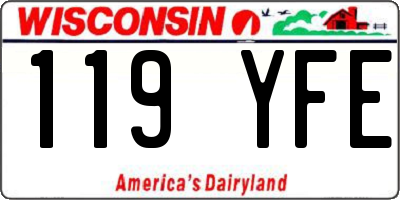 WI license plate 119YFE