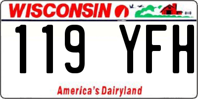 WI license plate 119YFH