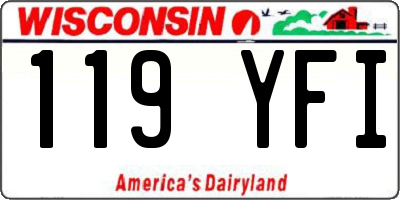 WI license plate 119YFI