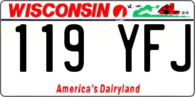WI license plate 119YFJ