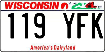 WI license plate 119YFK