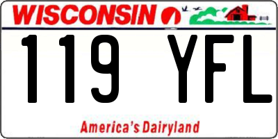 WI license plate 119YFL