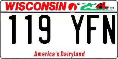 WI license plate 119YFN