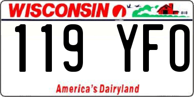 WI license plate 119YFO