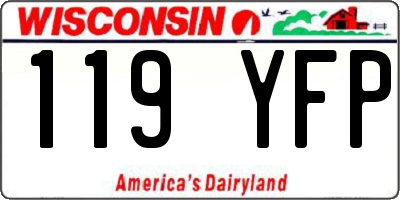 WI license plate 119YFP
