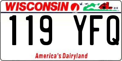 WI license plate 119YFQ