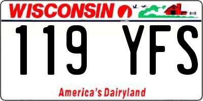 WI license plate 119YFS