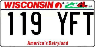 WI license plate 119YFT