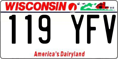 WI license plate 119YFV