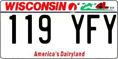 WI license plate 119YFY