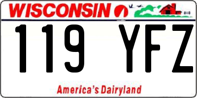 WI license plate 119YFZ