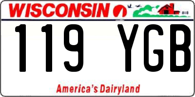 WI license plate 119YGB
