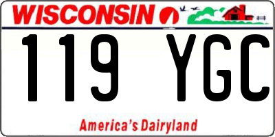 WI license plate 119YGC