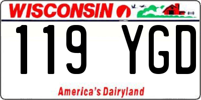 WI license plate 119YGD