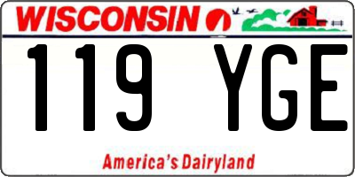 WI license plate 119YGE