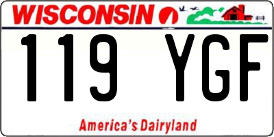 WI license plate 119YGF