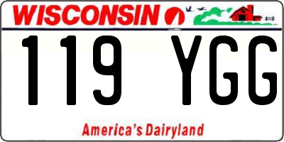 WI license plate 119YGG