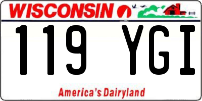 WI license plate 119YGI