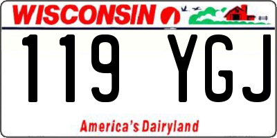 WI license plate 119YGJ