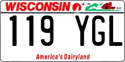WI license plate 119YGL