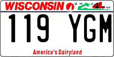 WI license plate 119YGM