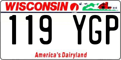 WI license plate 119YGP