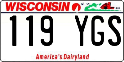 WI license plate 119YGS