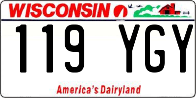 WI license plate 119YGY