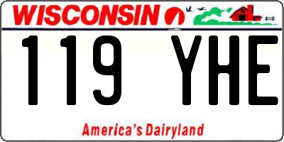 WI license plate 119YHE