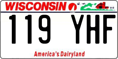 WI license plate 119YHF