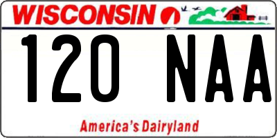 WI license plate 120NAA