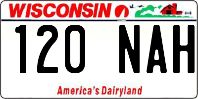 WI license plate 120NAH