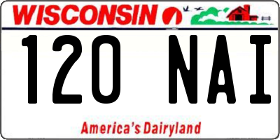 WI license plate 120NAI