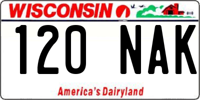 WI license plate 120NAK