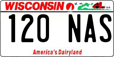 WI license plate 120NAS