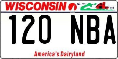 WI license plate 120NBA