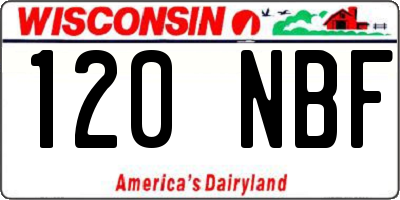 WI license plate 120NBF