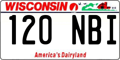 WI license plate 120NBI