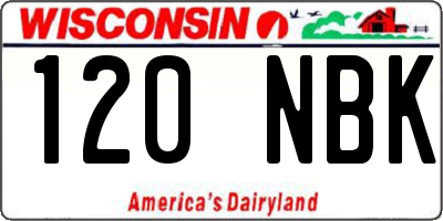 WI license plate 120NBK