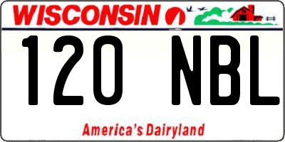 WI license plate 120NBL