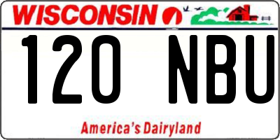 WI license plate 120NBU