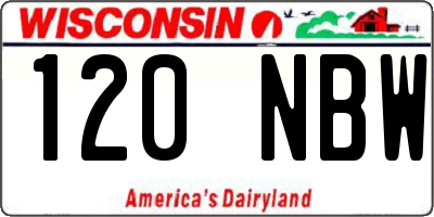 WI license plate 120NBW