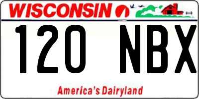 WI license plate 120NBX