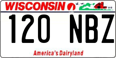 WI license plate 120NBZ