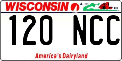 WI license plate 120NCC