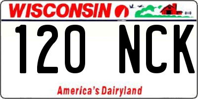 WI license plate 120NCK