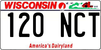 WI license plate 120NCT
