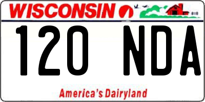 WI license plate 120NDA