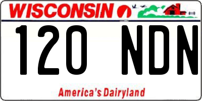 WI license plate 120NDN