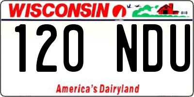 WI license plate 120NDU